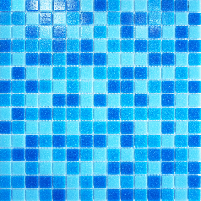 Carreau de mosaïque carré bleu mélangé thermofusible 20x20mm