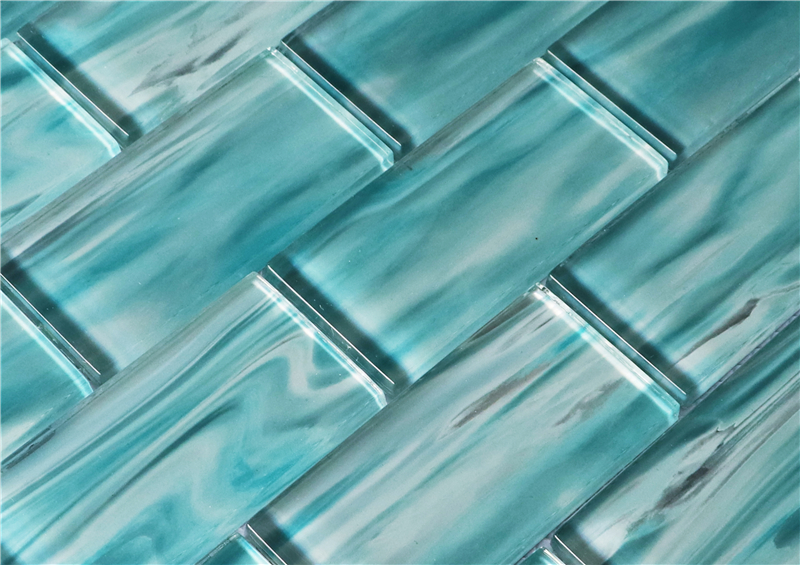 Tuile de métro en verre cristal laminé à main levée de 8 mm